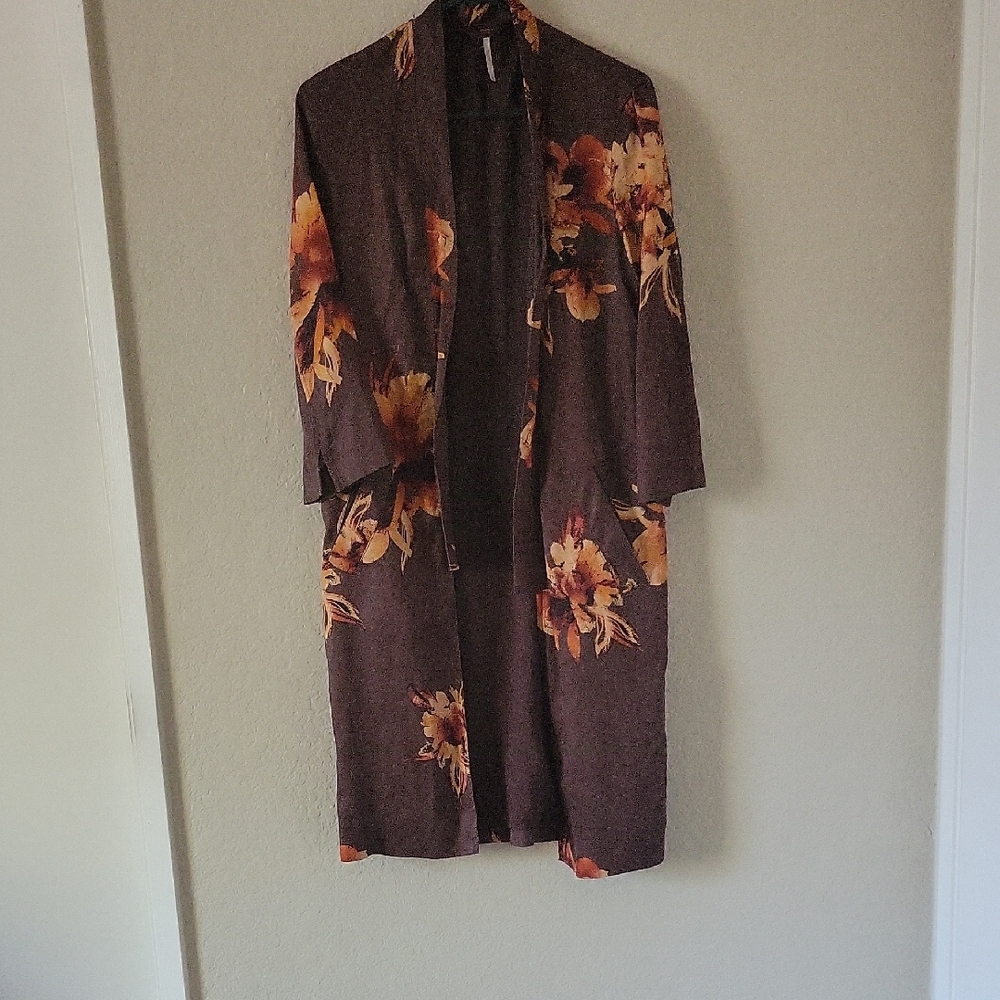 Floral Women's Jacket - Brown and Orange